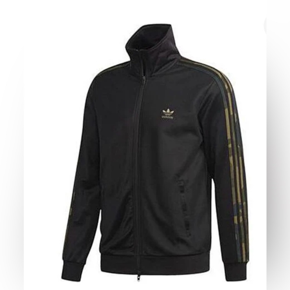 Adidas Men's Black Track Jacket with Camouflage Stripe in small NWT
